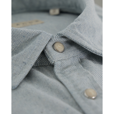 Xacus Indigo Textured Washed Shirt Blue