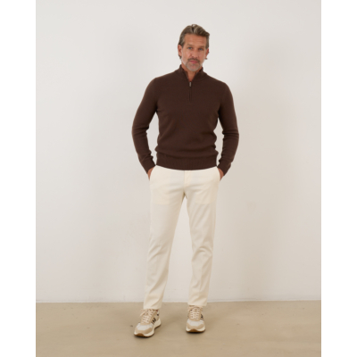 Gran Sasso Zip Pullover Knit Chocolate