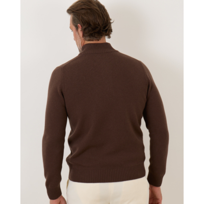 Gran Sasso Zip Pullover Knit Chocolate