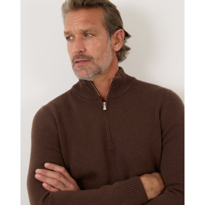 Gran Sasso Zip Pullover Knit Chocolate
