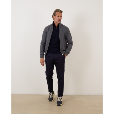 Mandelli Cashmere Jersey Bomber Blue Grey