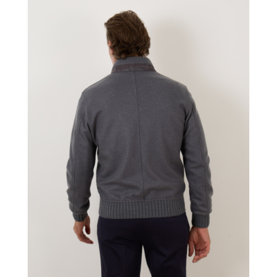 Mandelli Cashmere Jersey Bomber Blue Grey