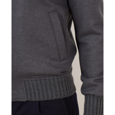 Mandelli Cashmere Jersey Bomber Blue Grey