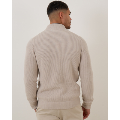 Doriani Cashmere Cardigan with Zip and Ribbed Detail