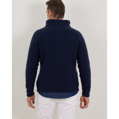 Doriani Cashmere Wool and Cashmere Button-Front Vest Navy Blue