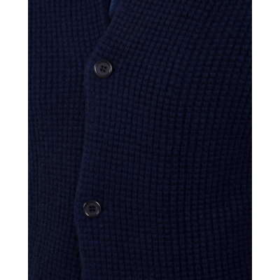 Doriani Cashmere Wool and Cashmere Button-Front Vest Navy Blue