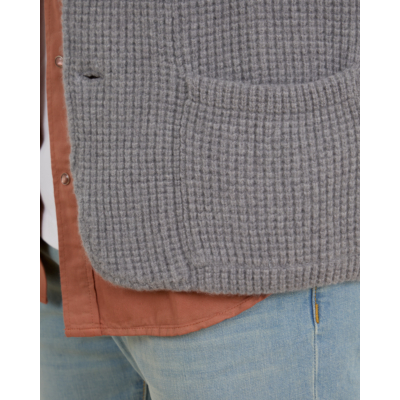 Doriani Cashmere Wool and Cashmere Vest with Button Closure Grey