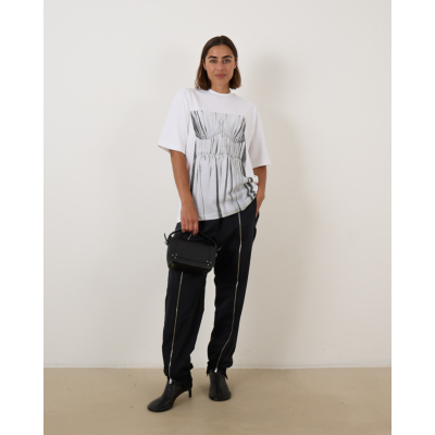 Tibi Nylon Zipper Jogger Black