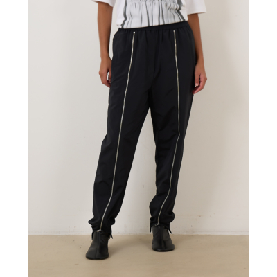 Tibi Nylon Zipper Jogger Black
