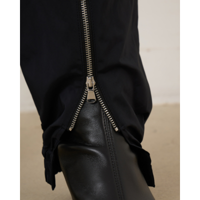 Tibi Nylon Zipper Jogger Black
