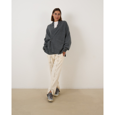 Tibi Nylon Zipper Jogger Ivory