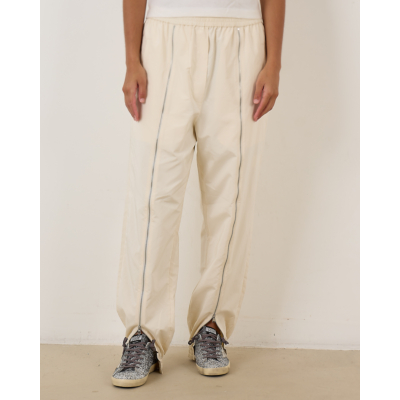 Tibi Nylon Zipper Jogger Ivory