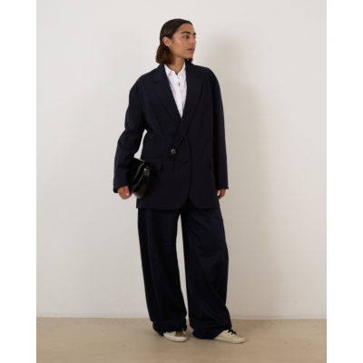Tibi Dominic Pinstripe Detached Lapel Liam Blazer