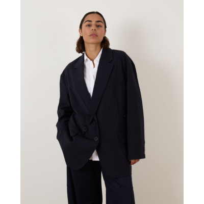 Tibi Dominic Pinstripe Detached Lapel Liam Blazer