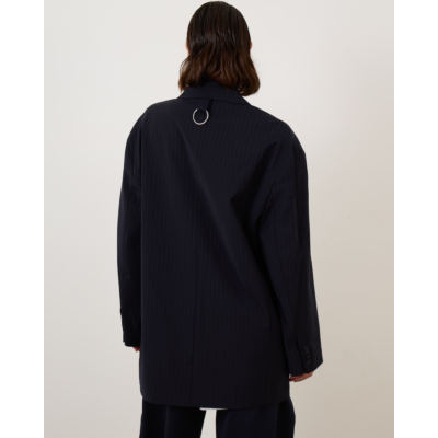 Tibi Dominic Pinstripe Detached Lapel Liam Blazer