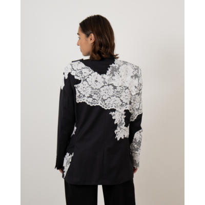 1/OFF Blazer Black with White Lace