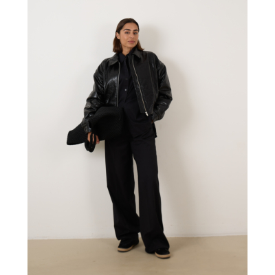 Ame Antwerp Milf Bomber Faux Leather Black