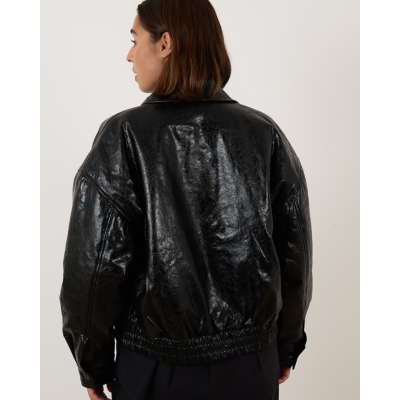 Ame Antwerp Milf Bomber Faux Leather Black