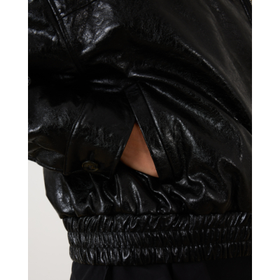 Ame Antwerp Milf Bomber Faux Leather Black