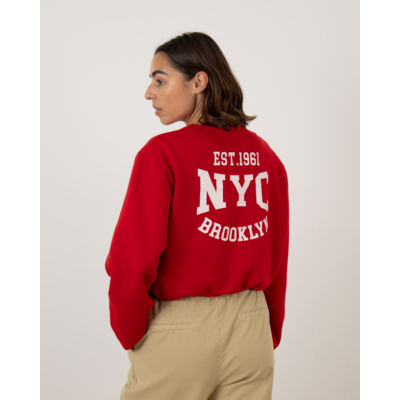 Penn&Ink Bomber cardigan with red print