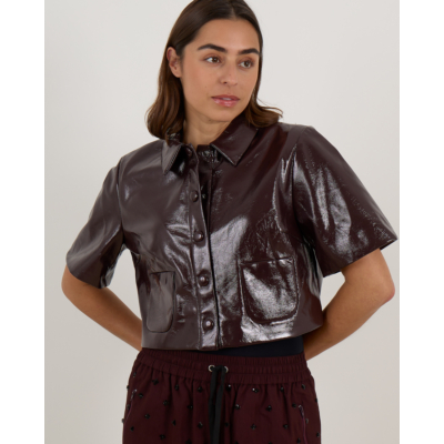Baum und Pferdgarten Beth Cropped Jack Korte Mouwen Glanzend Bordeaux