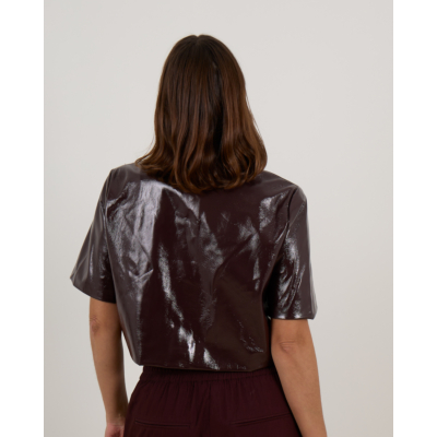 Baum und Pferdgarten Beth Cropped Jack Korte Mouwen Glanzend Bordeaux