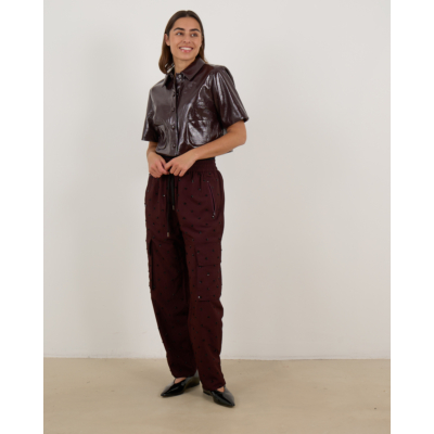 Baum und Pferdgarten Nemu Cargo Pantalon met Pailleten Bordeaux