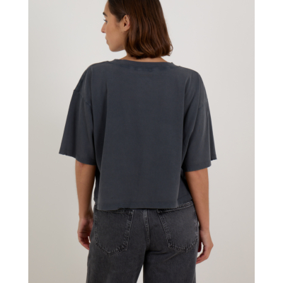 Anine Bing Johnny Cropped Shirt Verwassen Zwart