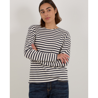 Closed Katoen Blend Lange Mouwen Shirt Gestreept Wit Blauw