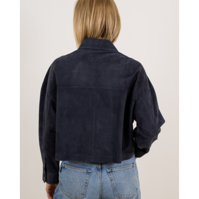 Arma Mira Cropped Suede Jacket Royal