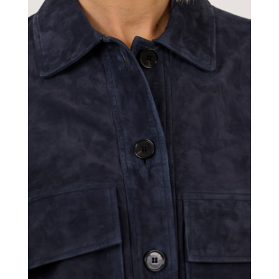 Arma Mira Cropped Suede Jacket Royal