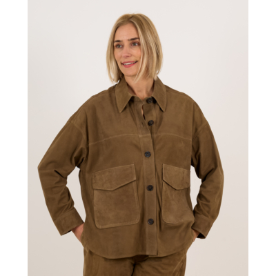 Arma Kaylee Suede Jacket Olive