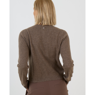 People's Republic of Cashmere Kasjmier Cardigan Vest met Knoopsluiting Taupe
