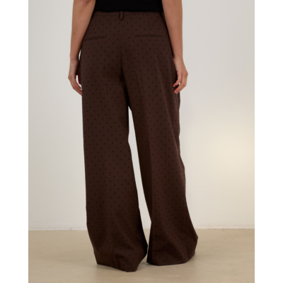 Ganni Flock Check Cross-over Trousers Coffee