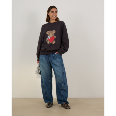 Ganni Beer crewneck sweater grijs