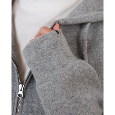 Extreme Cashmere n°460 Donnie Kasjmier Hoodie met Rits Grijs