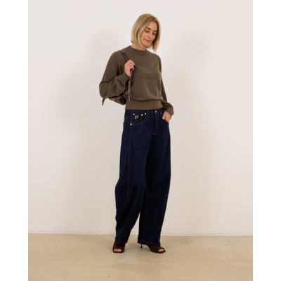 Rotate Basic Crewneck Sweater Crocodile