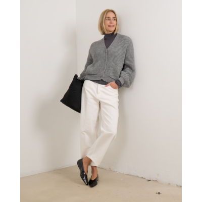 Joseph Kashmir sheer turtleneck pullover shirt gray
