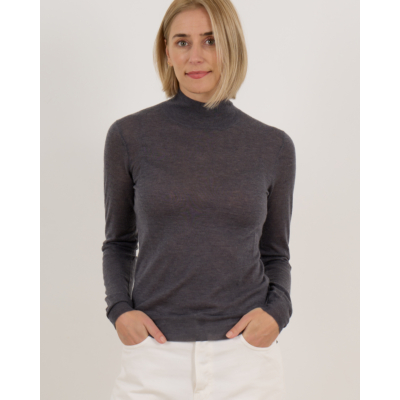 Joseph Kashmir sheer turtleneck pullover shirt gray