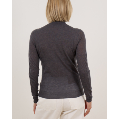 Joseph Kashmir sheer turtleneck pullover shirt gray