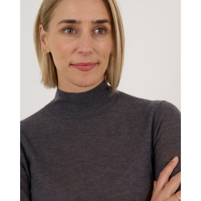 Joseph Kashmir sheer turtleneck pullover shirt gray