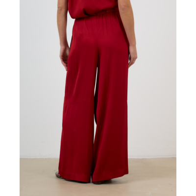 Drykorn Tweezer Wijde Pantalon in Satijn Rood L34