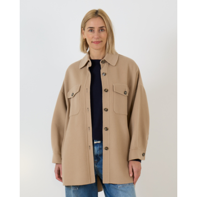 Weekend Max Mara  Wollen Halflange Mantel met Knoopsluiting Camel Bruin