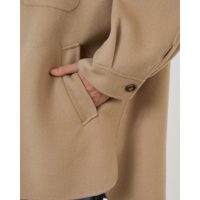Weekend Max Mara  Wollen Halflange Mantel met Knoopsluiting Camel Bruin