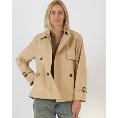 Weekend Max Mara  Biglia Korte Waterafstotende Trenchcoat Beige