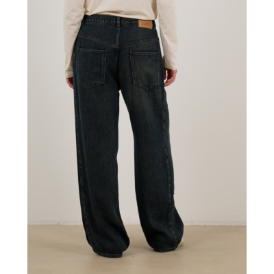 Isabel Marant Rodayna Geplooide Wide-Leg Jeans Donker Blauw