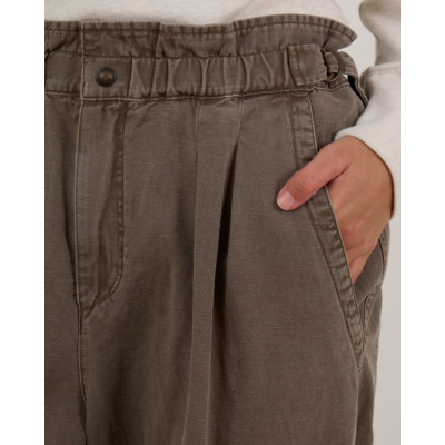 Marant Étoile Neriah Geplooide Broek met Elastische Band Brons Bruin