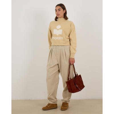 Marant Étoile  Moby Katoenen Trui met Logo Oker