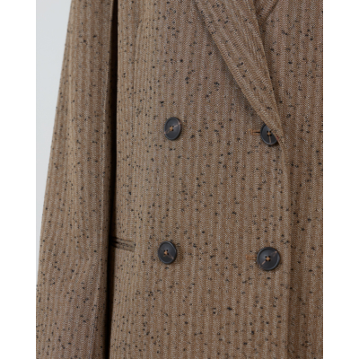 Róhe Wollen Double Breasted Blazer Herringbone Khaki
