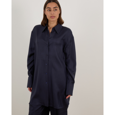 Róhe Signature Zijde Shirt Blouse Navy